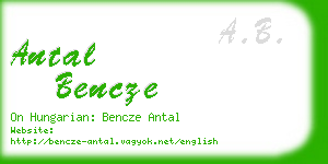 antal bencze business card